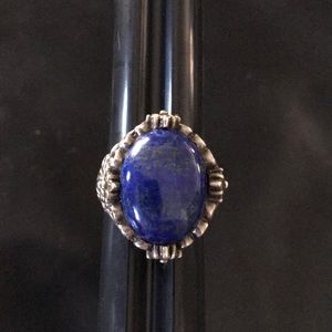 Silver Ring with Blue Stone